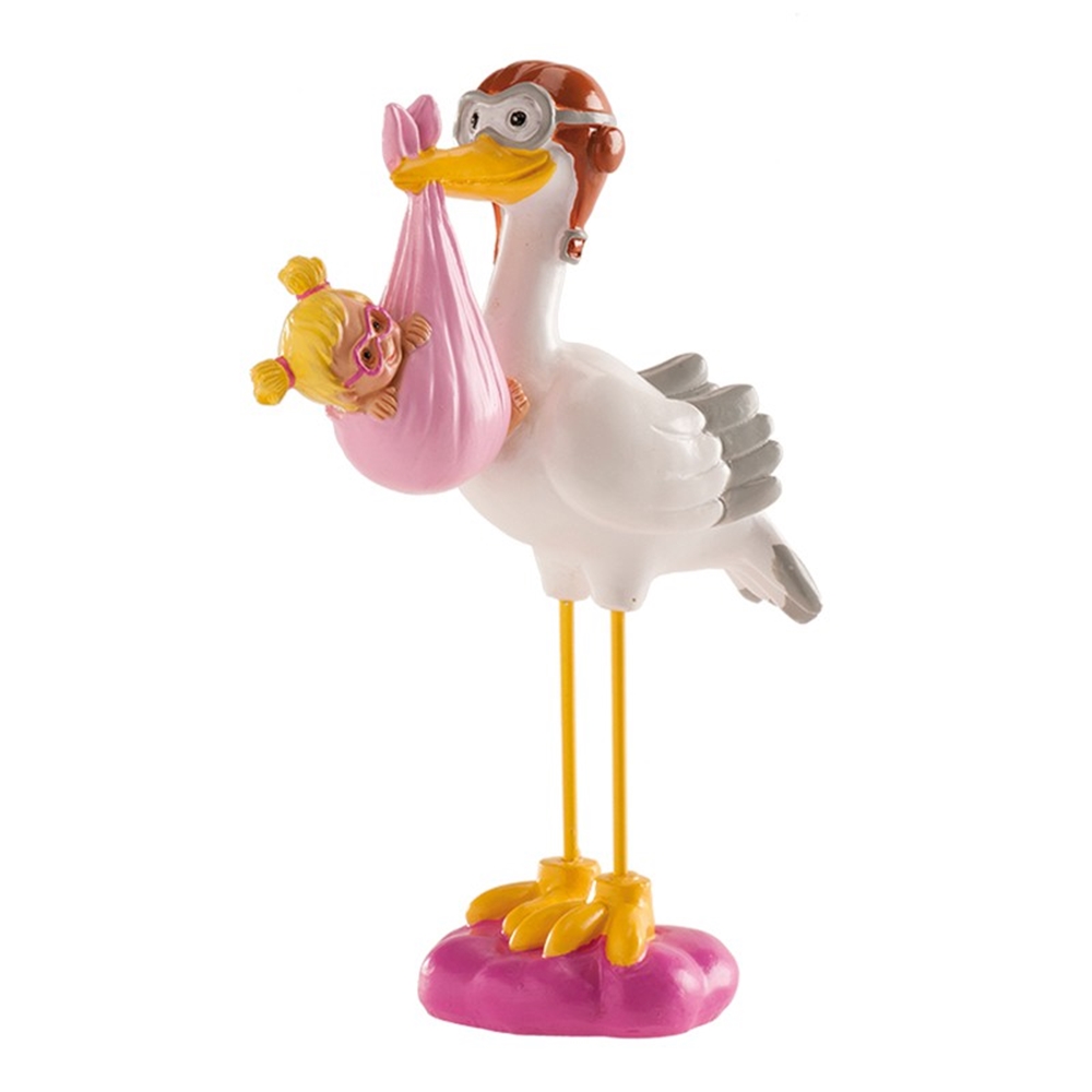 Figura para tarta cigüeña express niña 13 cm