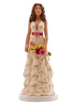 Figura de Boda Mujer con Margaritas 16 cm