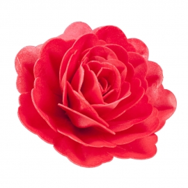 Flor de Oblea Rosa color Rojo 12,5 cm