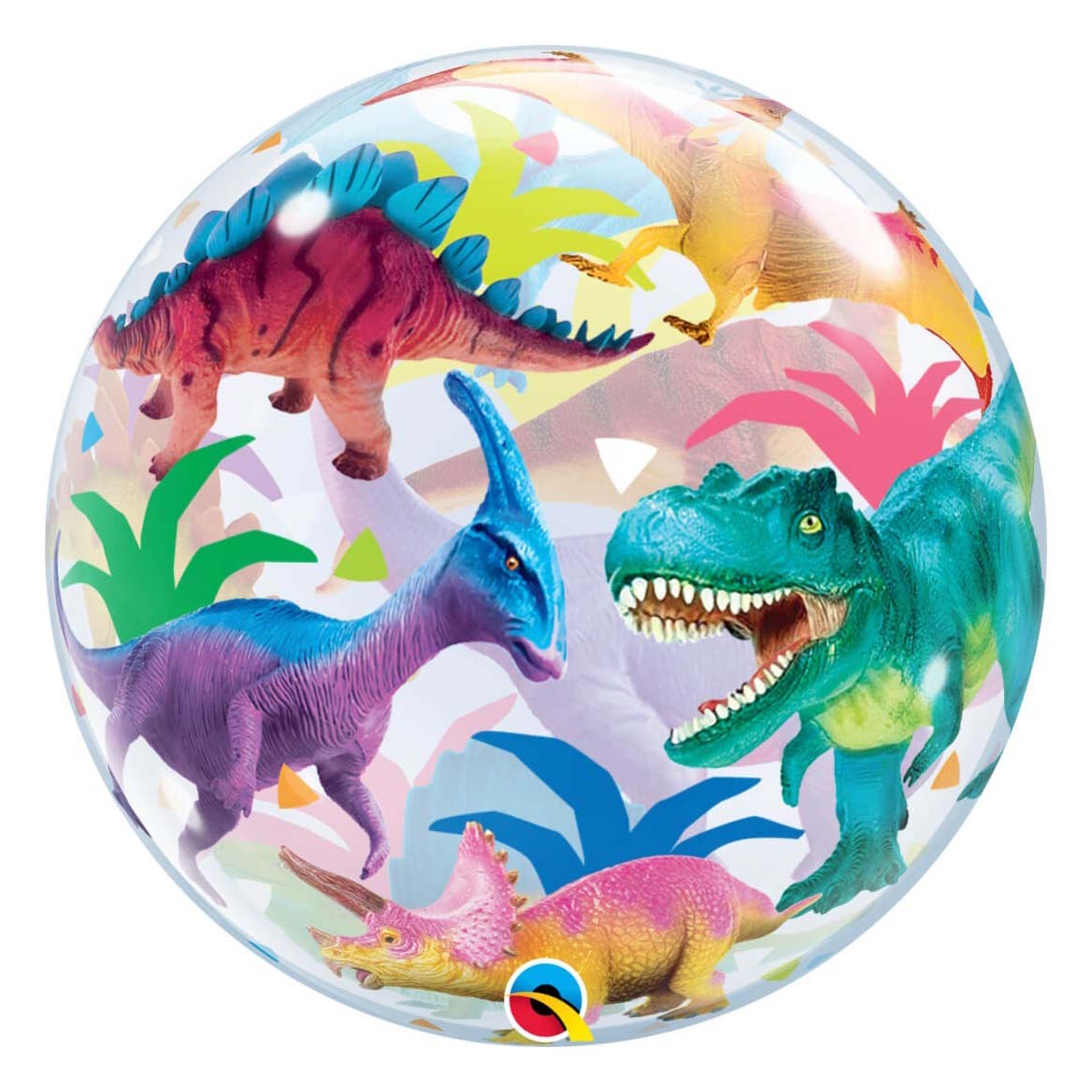 Globo Burbuja 2 Caras Dinosaurios 56 cm
