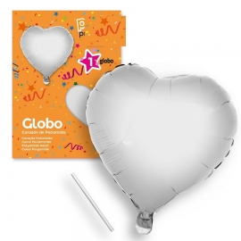Globo Corazón Plata 44 cm