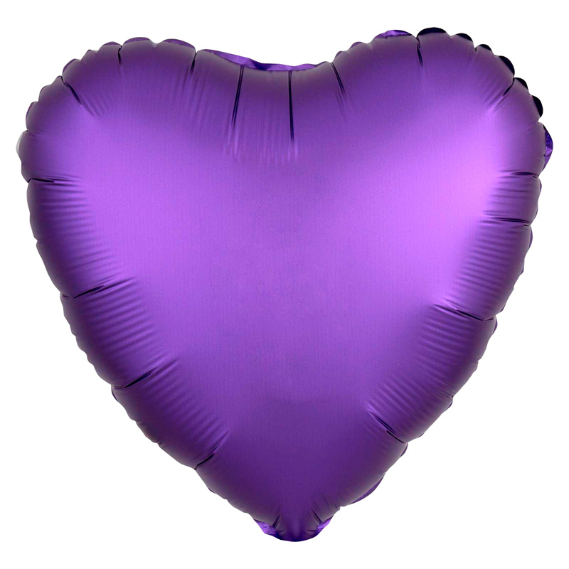 Globo Corazón Violeta Satinado 45 cm