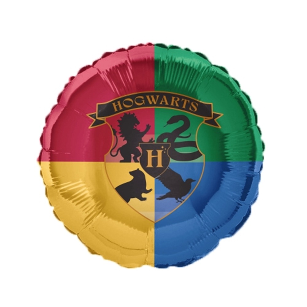 Globo de foil con forma redonda con la imagen del escudo de Howgarts de Harry Potter