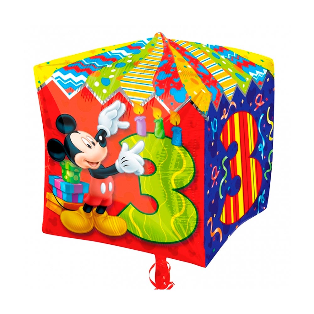 Globo de Foil cubo Mickey Número 3
