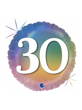Globo de foil Holográfico 30 Cumpleaños