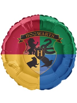 Globo de foil con forma redonda con la imagen del escudo de Howgarts de Harry Potter