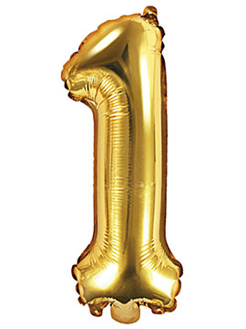 Globo Foil Número 1 Dorado 35 cm