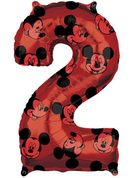 Globo Foil Nº 2 Rojo Mickey 66 cm