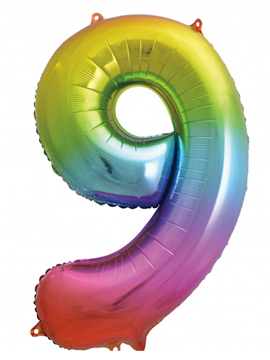 Globo Nº 9 Rainbow 86 cm