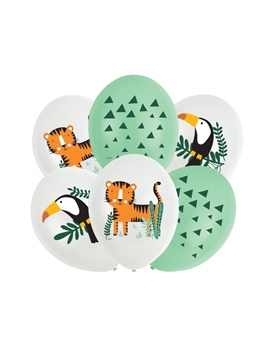 Set de 6 Globos Animales de la Selva 27 cm