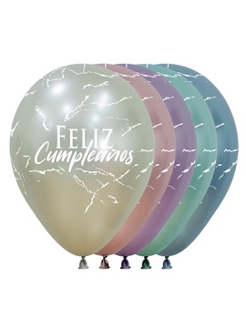 Pack de 12 Globos Colores Surtidos Feliz Cumpleaños