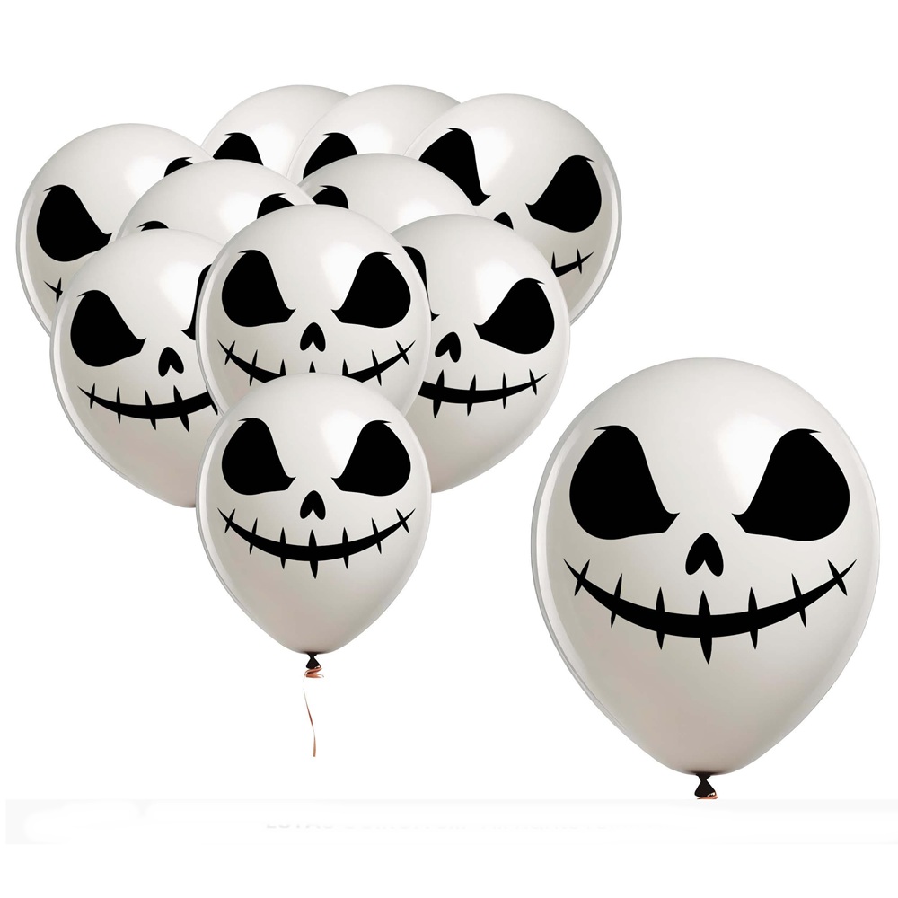Juego de 10 globos Fantasmas 30 cm