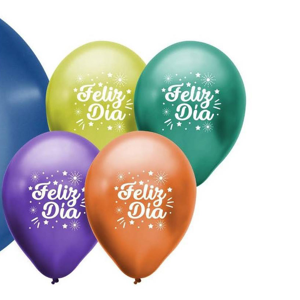 ▷ Globos Feliz Día 30 cm 25 ud ⭐ Miles de Fiestas ⭐