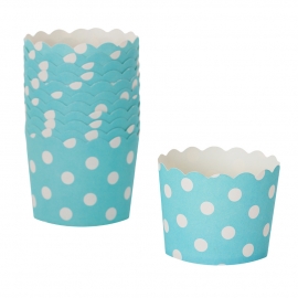 Cápsulas para Cupcakes Azules con Lunares Blancos