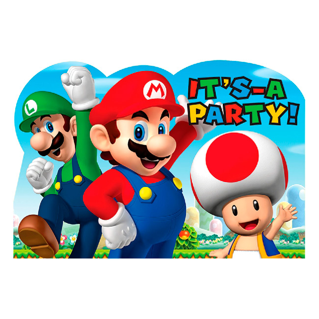 Invitaciones de Cumpleaños Super Mario - Comprar Online {Miles de Fiestas}