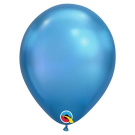 Juego  25 Globos Chrome Azules