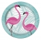 Juego 8 Platos de cartón Flamingo Rosa 22 cm