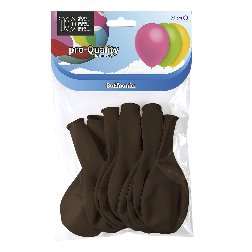 Juego de 10 globos de látex chocolate oscuro mate de 30 cm