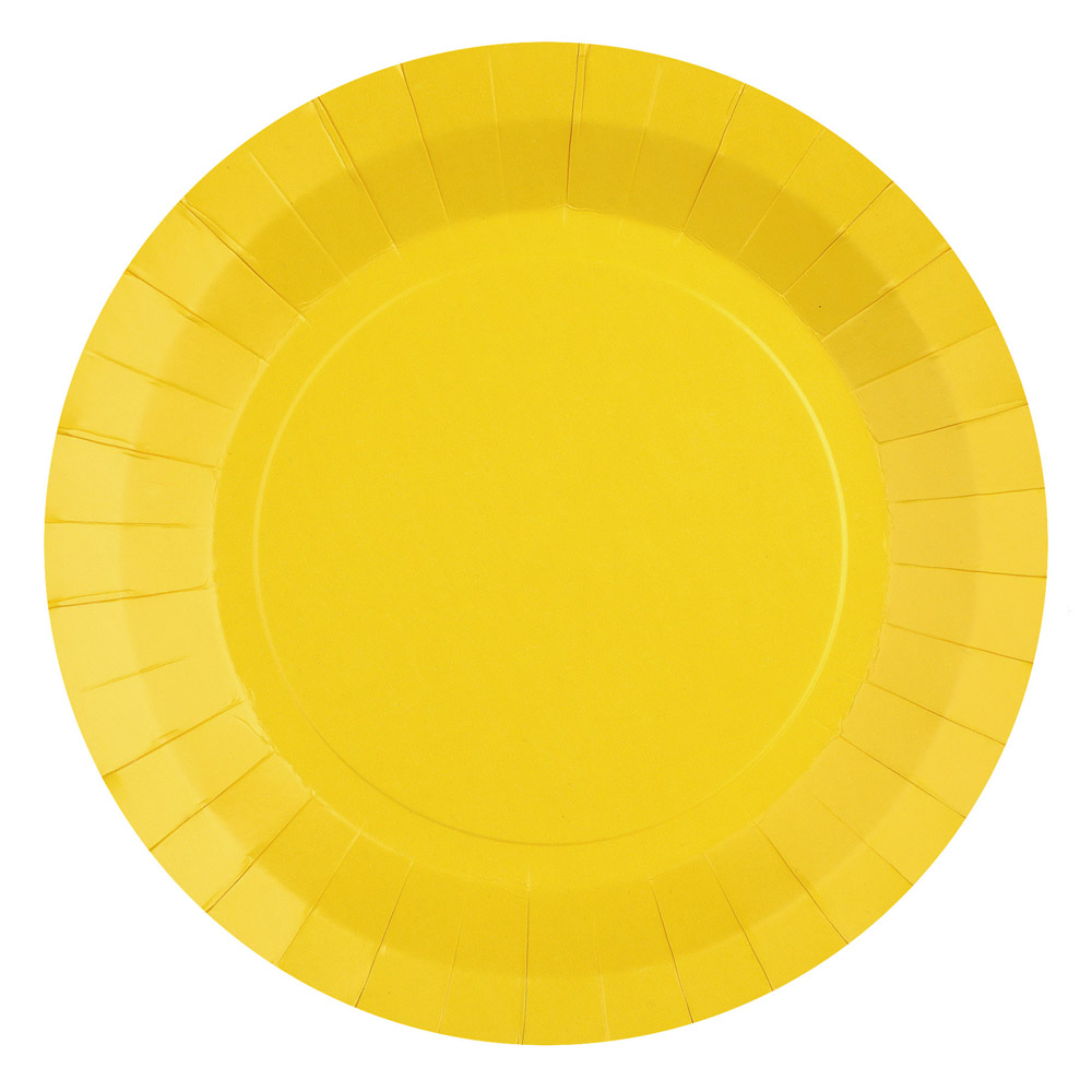 Juego de 10 Platos Amarillos 22,5 cm