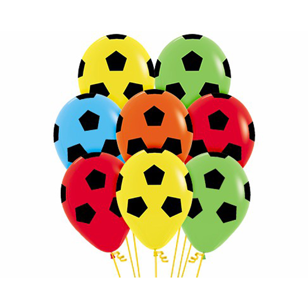 Juego de 12 globos de fútbol con colores surtidos de 30 cm