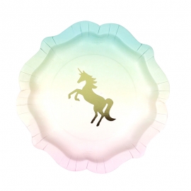 Juego de 12 Platos Unicornio 21cm