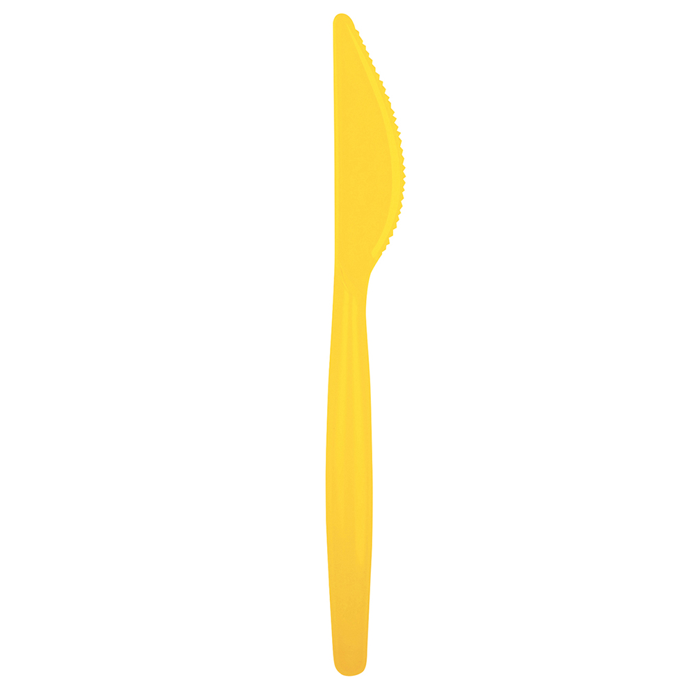 Juego de 20 cuchillos de plástico en amarillo