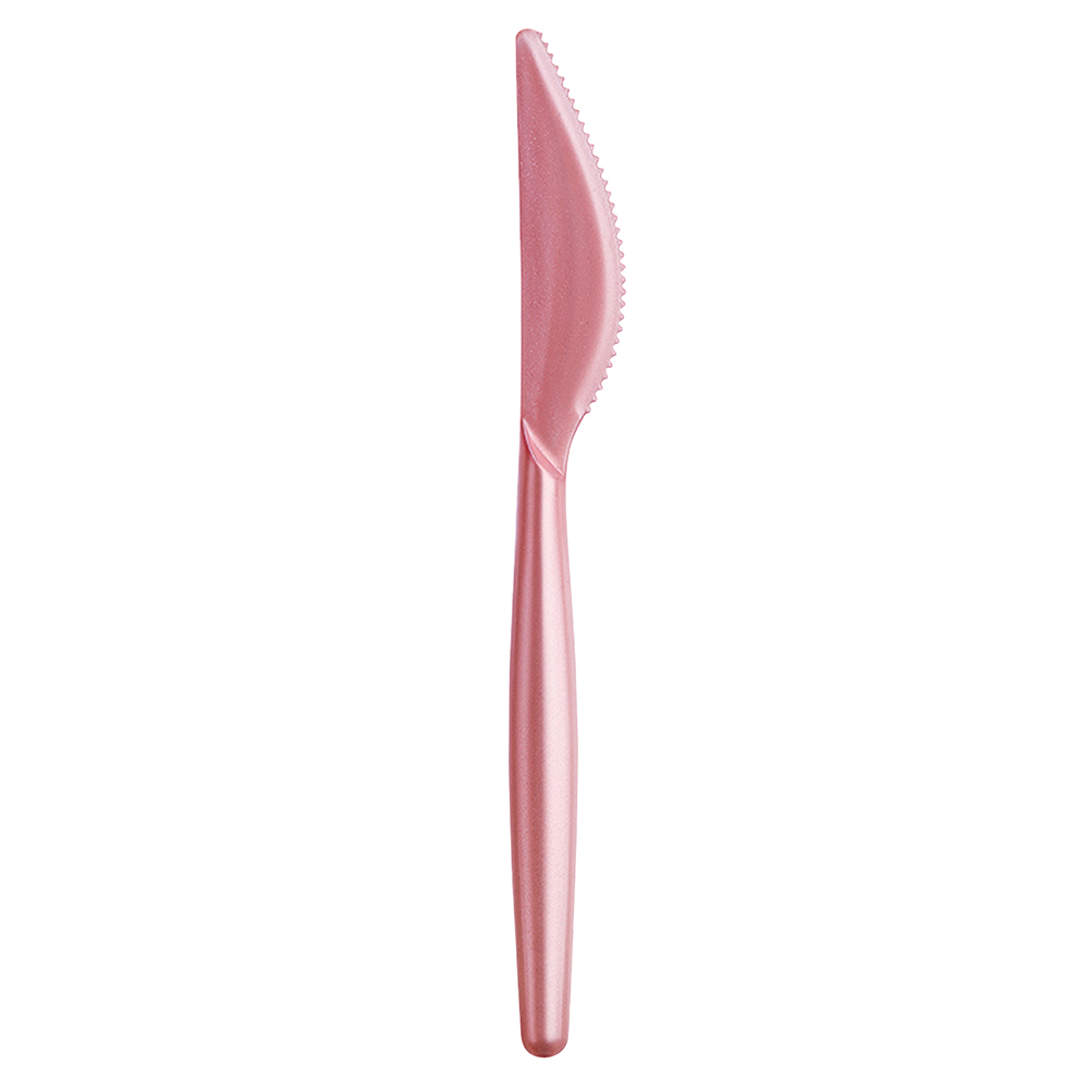 Juego de 20 cuchillos de plástico en rosa coral