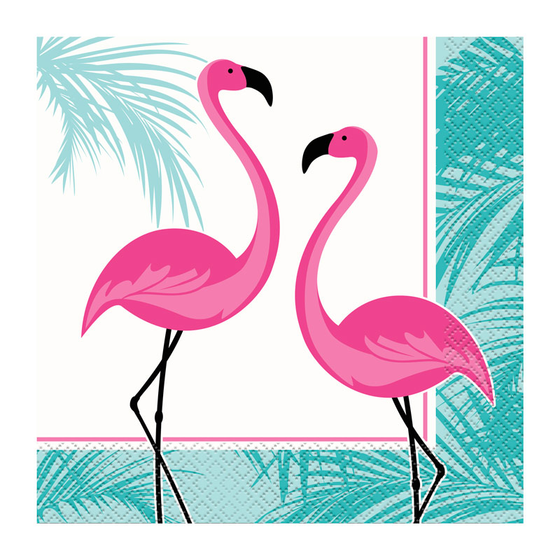 Juego de 20 Servilletas Flamingo Rosa