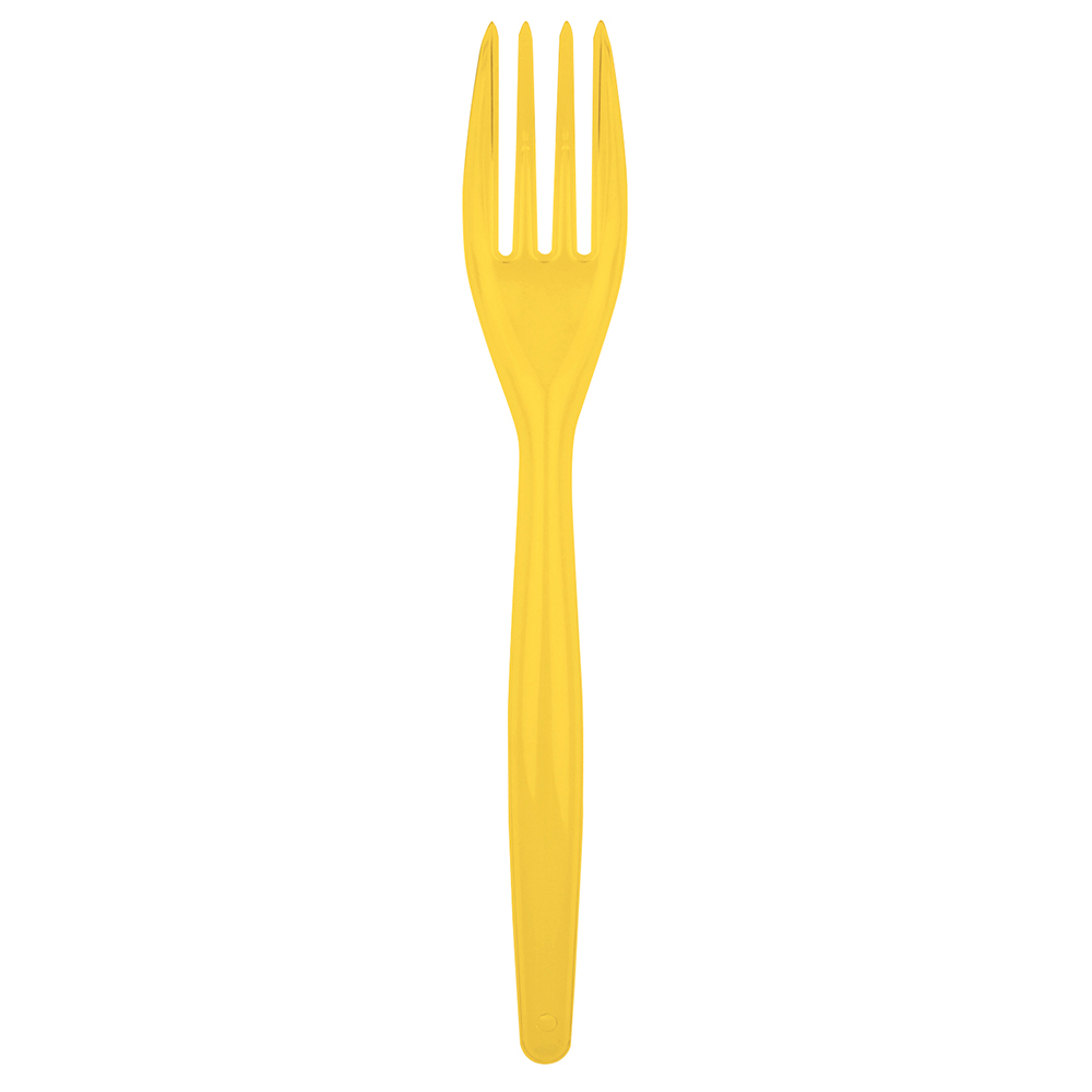 Juego de 20 tenedores de plástico en amarillo