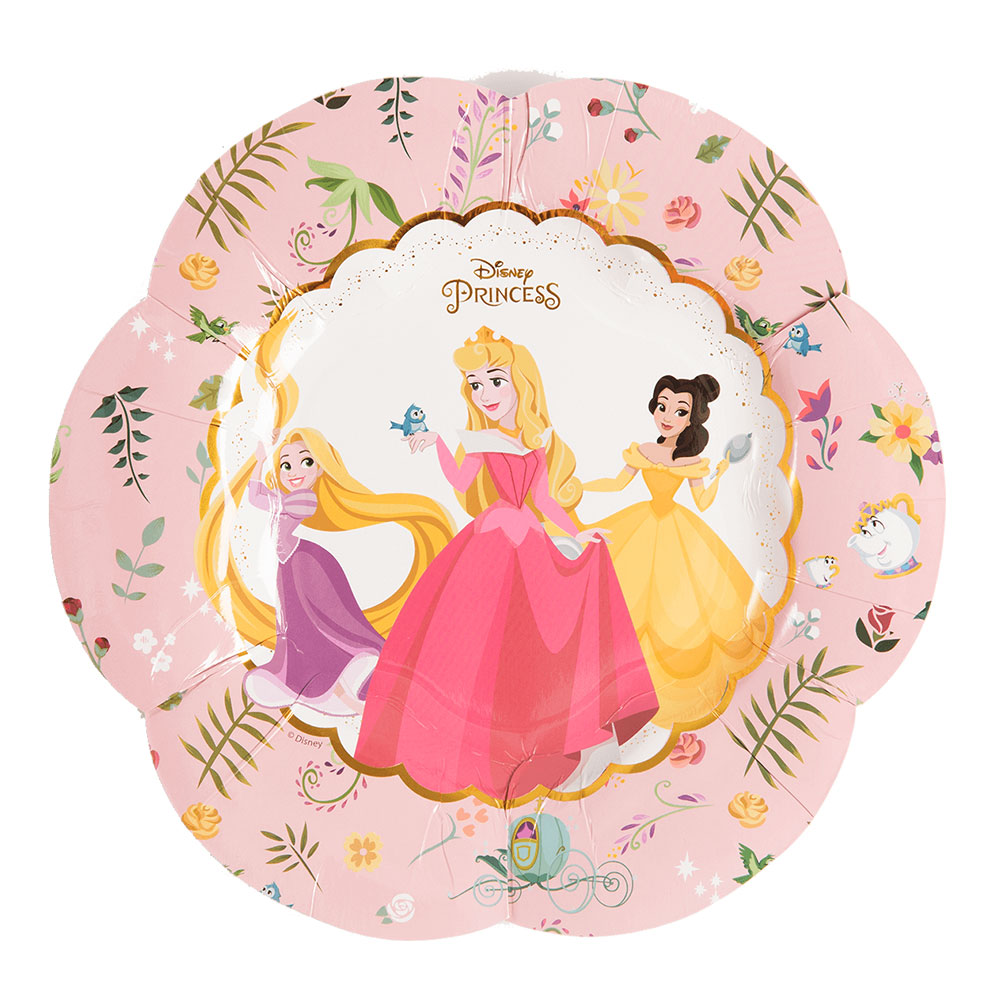 Juego de 4 Platos Flor Princesas Disney 26 cm