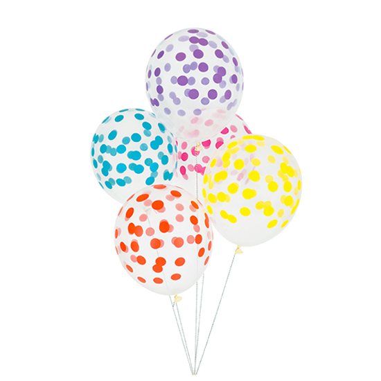Juego de 5 globos Confeti Multicolor