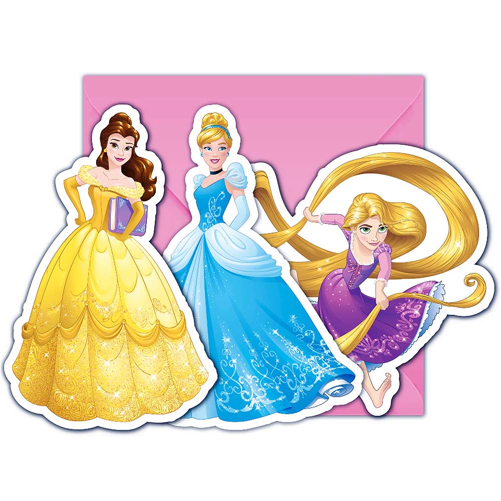 ▷ 6 Invitaciones y Sobres Princesas Disney - Envíos 24h ✓