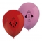 Juego de 8 globos de látex en tonos rojos y rosas de Minnie Mouse 27 cm