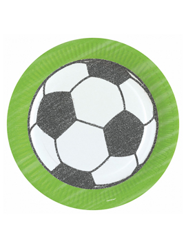 Juego de 8 platos de 23 cm con un balón Fútbol Kicker