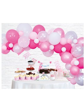 Arco de globos para fiestas en color rosa