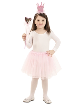 Kit Princesa Rosa Infantil 3 pcs