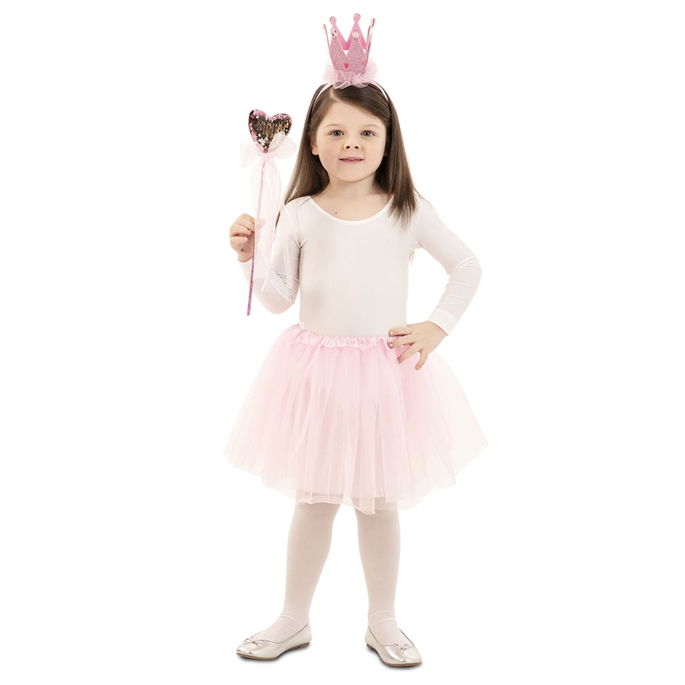 Kit Princesa Rosa Infantil 3 pcs