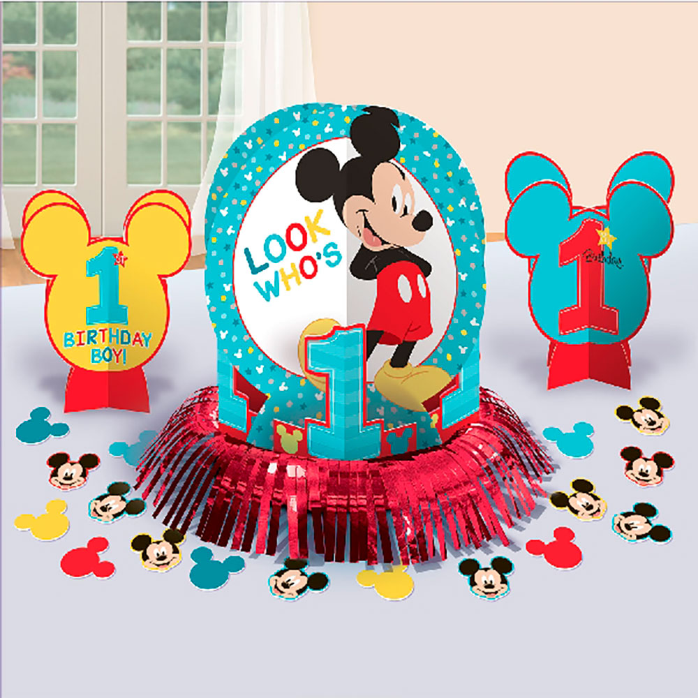 Pack decoración cumpleaños bebé 1 año Mickey Disney