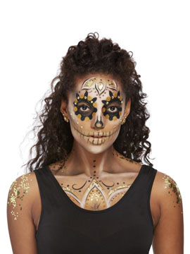 Kit Maquillaje Dorado Día de los Muertos