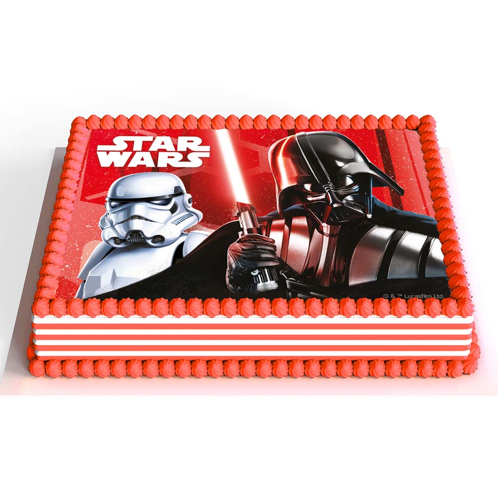 Lámina Comestible Rectangular Star Wars 21 cm x 14,8 cm