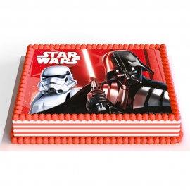 Lámina Comestible Rectangular Star Wars 21 cm x 14,8 cm