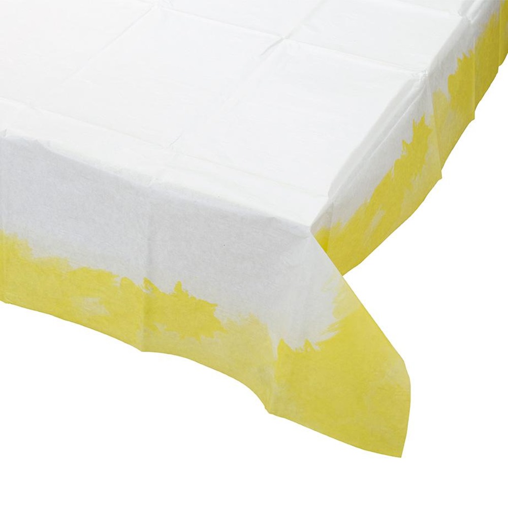 Mantel de Papel Amarillo Fluorescente 140 cm