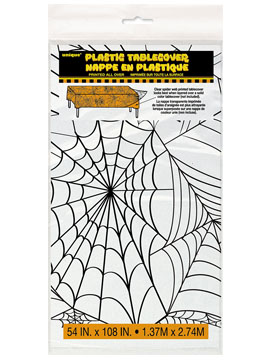 Mantel de Plástico Transparente Telaraña Halloween