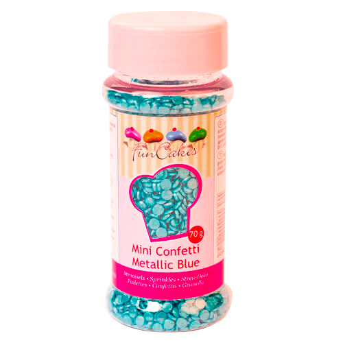 Mini Confetti de Azúcar Azul Perlado