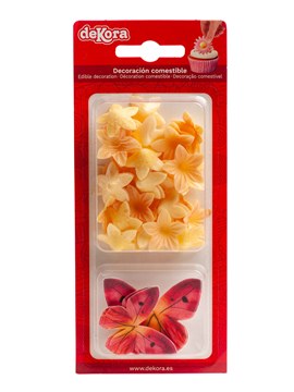 Mini flores y Mariposas de Oblea 39 ud