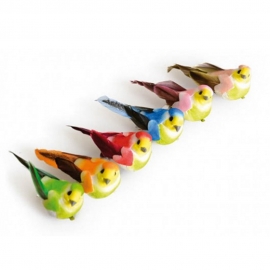 Mini Pájaros Decorativos 6 ud
