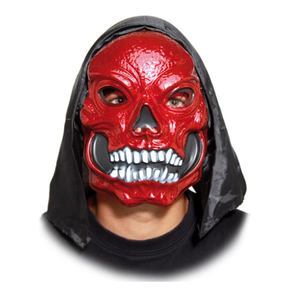 Máscara Calavera Roja con Capucha