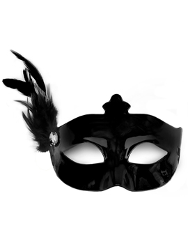 Máscara Negra con Pluma