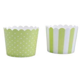 Mini Muffin Wrapper Green & White