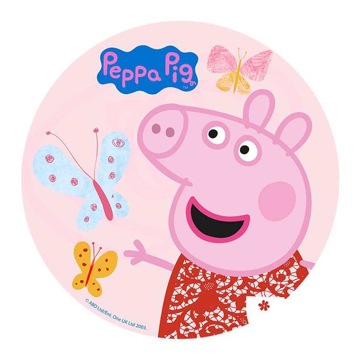 Disco de oblea Peppa Pig Mariposas